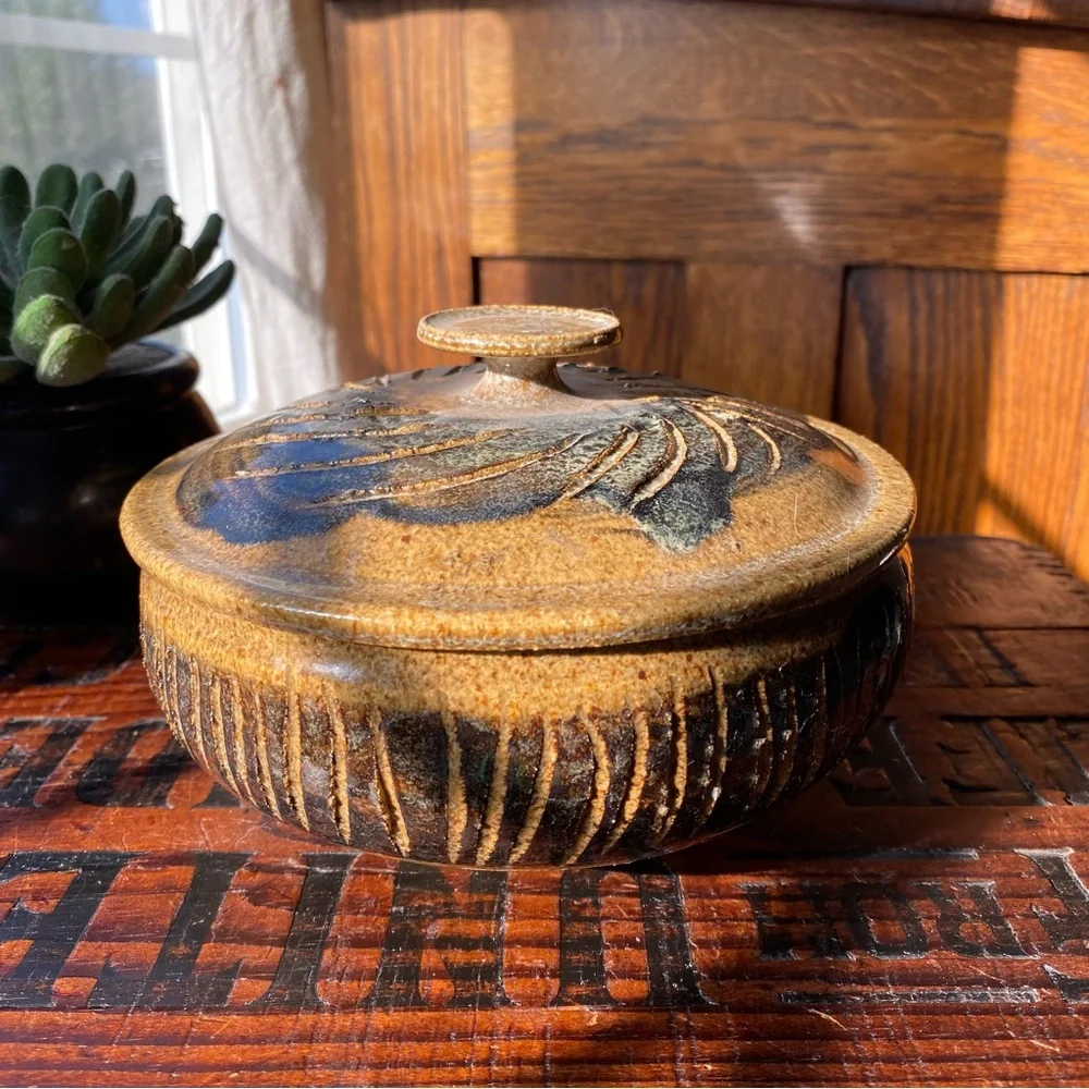 Studio Pottery Baking Dish with Lid EUC